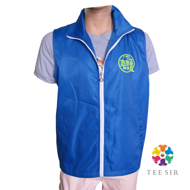 custom zip up vest jacket with print logo